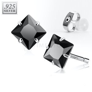 Puzetové náušnice zo striebra 925 s výrazným zirkónom  TS-EA-0033