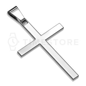 Prívesok krížik v striebornej farbe z nehrdzavejúcej ocele TS-PE-0010