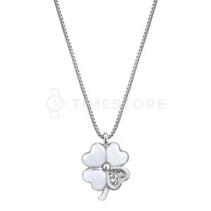 Strieborný náhrdelník s diamantom, štvorlístok TS-PN-0053
