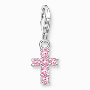 THOMAS SABO strieborný prívesok charm Pink cross silver 2032-051-9