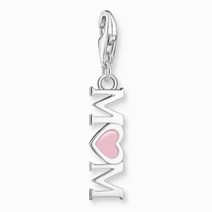 THOMAS SABO strieborný prívesok charm Mom with pink heart 2001-007-9