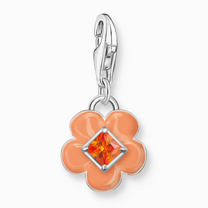 THOMAS SABO strieborný prívesok charm Flower with orange stone 2029-041-8