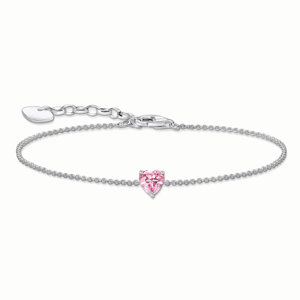 THOMAS SABO strieborný náramok Pink heart A2157-051-9