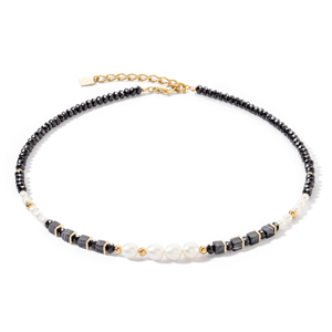 COEUR DE LION náhrdelník Pearls & Onyx 1132-10-1314