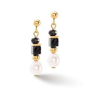 COEUR DE LION náušnice Pearls y Onyx 1132-21-1314