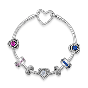 PANDORA náramok Ružová a Modrá 599539C00+790065C07+791972C01+2x791359CZ+799218C01+791972PCZ+790065C05