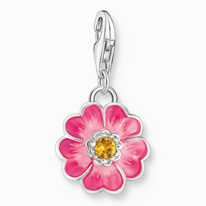THOMAS SABO strieborný prívesok charm Pink flower 2208-496-7
