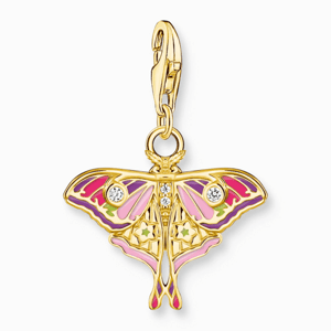 THOMAS SABO strieborný prívesok charm Colourful moth 2209-565-7