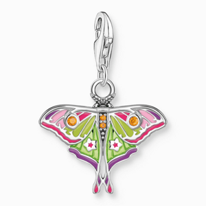 THOMAS SABO strieborný prívesok charm Colourful moth 2209-691-7