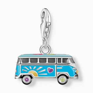 THOMAS SABO strieborný prívesok charm Volkswagen blue hippie bus 2210-664-7