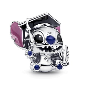 PANDORA Disney korálka Stitch s promočnou čiapkou 793789C01