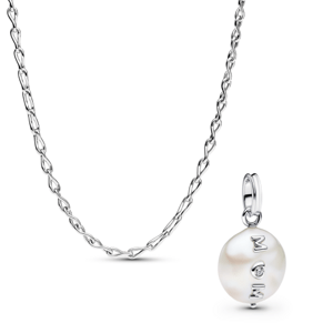 PANDORA strieborný set retiazka s príveskom Mama 393052C00-50+793783C01