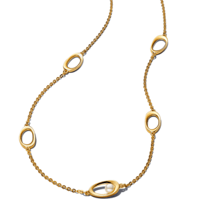 PANDORA ESSENCE pozlátený náhrdelník s perlou 363883C01