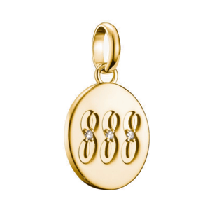 THOMAS SABO CONNECT strieborný prívesok charm Angel number 888 with stones gold-plated CC1255-414-14
